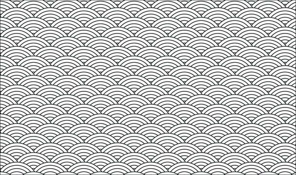 Gray Geometric Wave Pattern, Seamless Abstract Swirl Background, Modern Retro Grey and White Seamless Pattern 