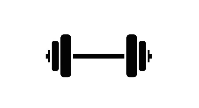 Dumbbell Weight Lifting Icon Vector Illustration, Minimalist Gym Equipment Graphic for Fitness Branding and Workout App Interface Design Elements