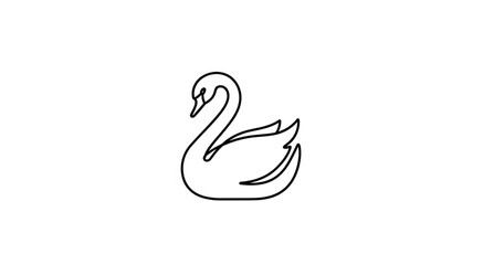 Black and white swan outline drawing. © dika