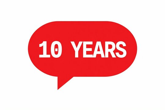 Celebrating a decade with a bold red speech bubble design