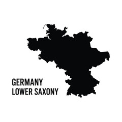 Obraz premium A stark black silhouette depicts the geographical shape of germany with lower saxony highlighted