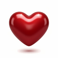 Fototapeta premium Glossy red 3D heart shape illustration 