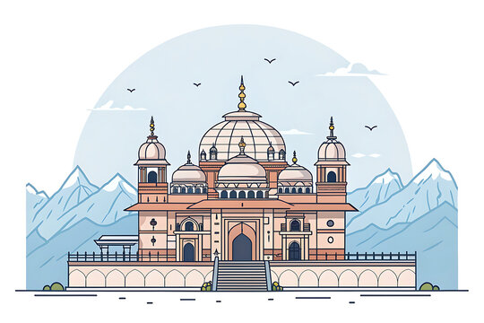  Badrinath Temple clean vector