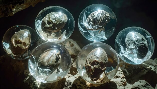 Eerie Collection of Preserved Specimens in Glass Spheres.