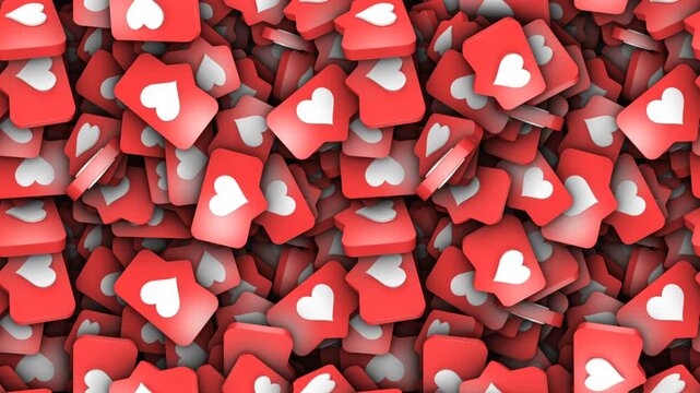 Seamless Heart Message Emoji Animation Background, Endless, Loop
