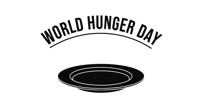 World Hunger Day vector graphic illustration featuring an empty plate to raise awareness for global food crisis
