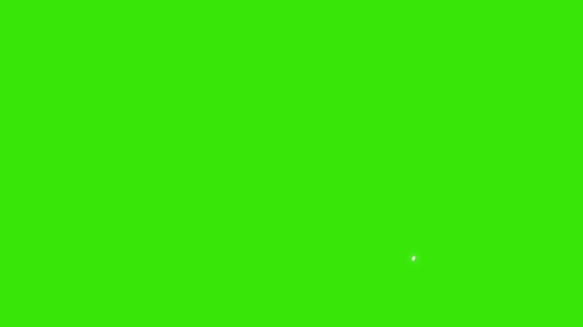 Bright glowing blade slash with fast motion trails and spark bursts, anime animation overlay on green background for action video editing