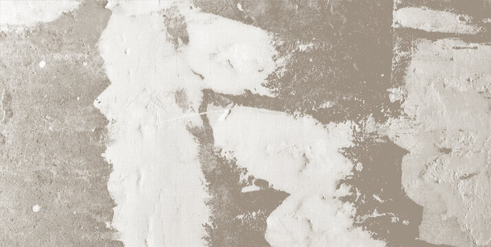 Grunge distressed concrete texture background sepia brown beige and white abstract blots spots pattern old retro vintage halftone effect rough dirty textured wall