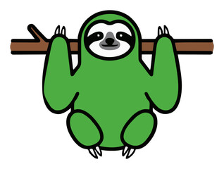 Fototapeta premium Minimalist sloth line art animal icon. Generative AI