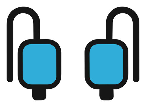 Minimalist line-art bone conduction headphones icon. Generative AI