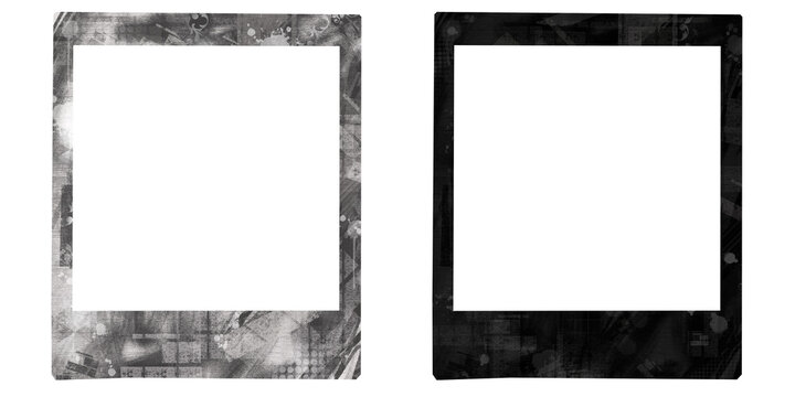 black and white photo frame with distressed texture 