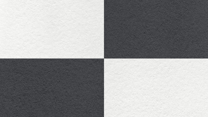 Fototapeta premium Black and white checkered paper texture background with four sections and copy space. Geometric template with blocks