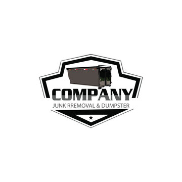 Junk removal logo, Dumpster vector, Dump logo design