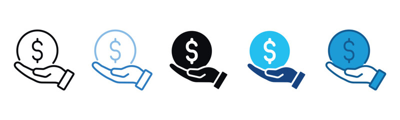 Fototapeta premium Finance Icon Set Multiple Style Of