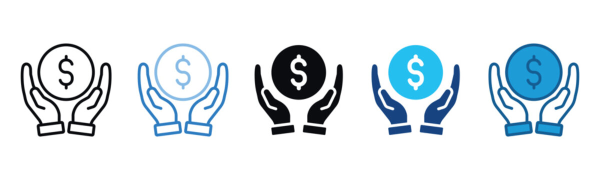 Savings Icon Set Multiple Style Of