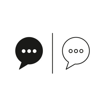 Chat message icon with three dots indicating typing or pending response in an online conversation speech bubble instant messaging social media