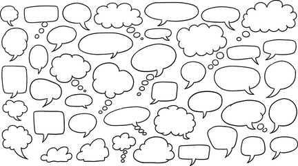 Obraz premium Collection of hand drawn speech bubbles and thought balloons