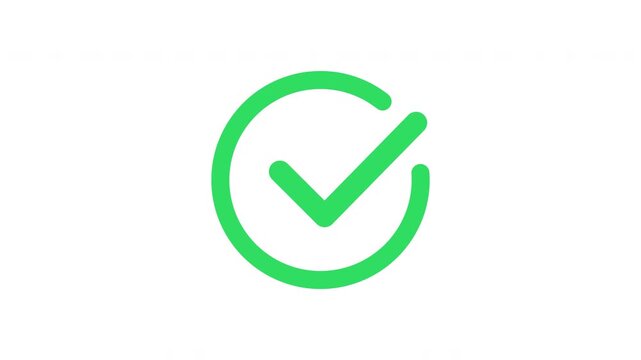 Green circular loading style stamp animation without checkmark abstract UI motion Prores Alpha Channel 4K 60fps