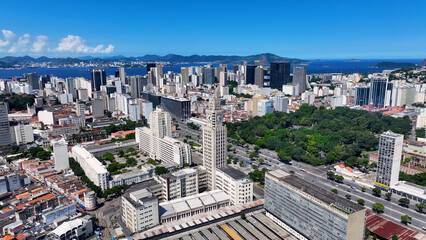 Obraz premium Brazil Central Station In Rio De Janeiro In Brazil. Train Station Landscape. Downtown District. Beautiful Cityscape. Brazil Central Station In Rio De Janeiro In Brazil. Panoramic Skyline. 