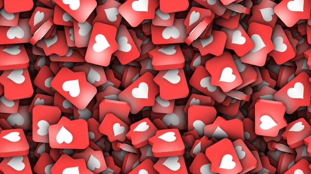 Seamless Heart Message Emoji Animation Background, Endless, Loop
