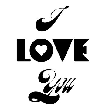 Iloveyou modern typograghy design element