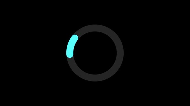 Minimal Circular Loading Spinner Animation Loop on Black Background
