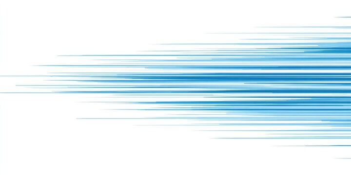Abstract blue horizontal lines fading to white background, conveying speed