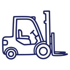 Fototapeta premium Minimalist Outline Illustration of a Forklift Truck Emphasizing Industrial Machinery and Logistics Solutions in Supply Chain Management