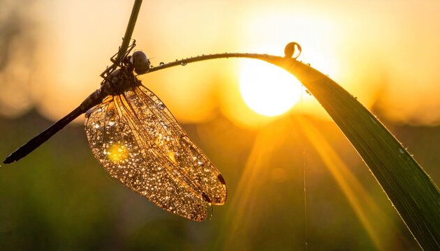 Dragonfly sunset