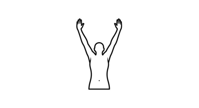 A person with raised arms in celebration.