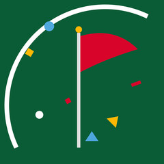 corner flag celebration with geometric confetti © SATHI