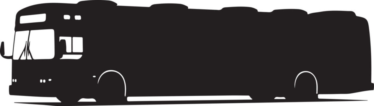 Double decker bus, silhouette, vector illustration, transportation icon