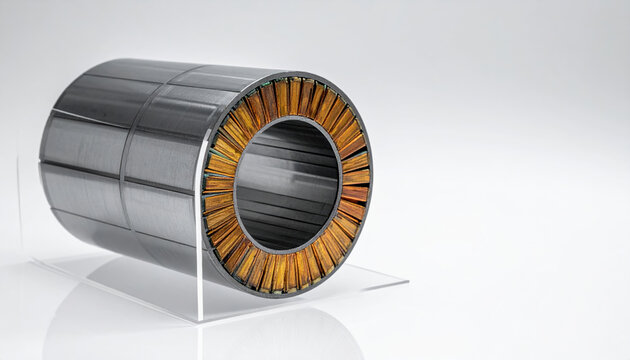 Nuclear fusion research coil magnet conductor nuclear fusion research coil magnet conductor with copper winding and steel housing isolated white