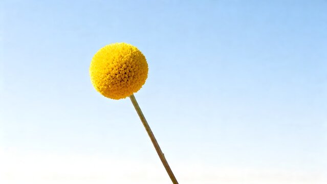 Vibrant Craspedia Billy balls reaching for the sky, symbolizing the freshness and joy of spring season