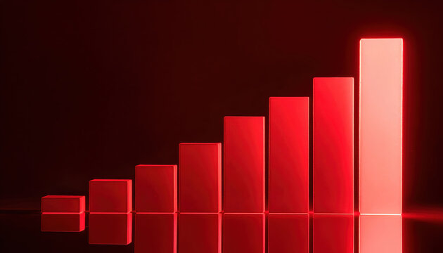 Growth bar chart red business workforce skill gap growth bar chart red business workforce skill gap concept with rising bar