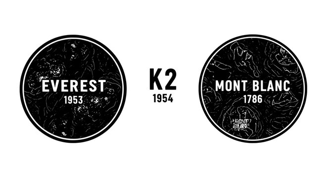 A Descriptive Illustration of Famous Mountains and Their Conquest Years