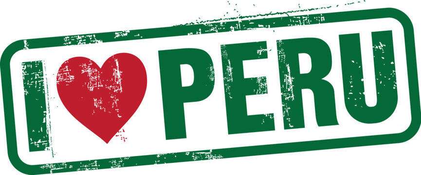 I Love Peru Vector Grunge Rubber Stamp