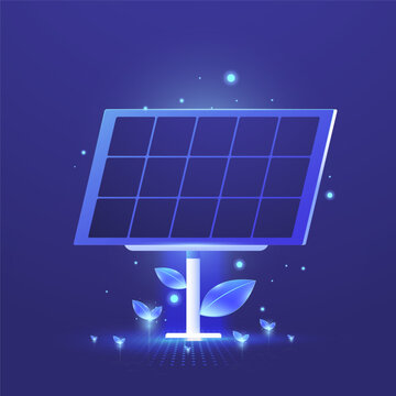 Futuristic Solar Panel Illustration with Green Energy Concept