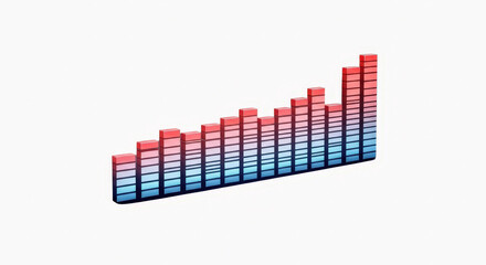 Fototapeta premium Equalizer sound bars vibrating with dynamic audio levels in a clean minimalist interface design