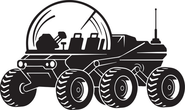 Black, monochrome, futuristic, off-road, vehicle, buggy, illustration, vector graphics