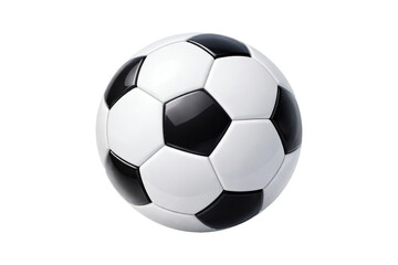 Naklejka premium Classic Soccer Ball Isolated on White Background, Football Equipment, Team Sports, Championship Trophy, Athletic Activity, Exercise and Fitness, International Football Tournament