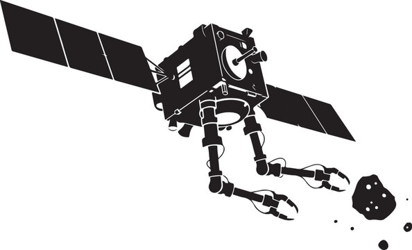 Space satellite, robotic spacecraft, solar panel, asteroid exploration