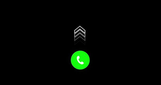 Incoming phone call ring animation with transparent background. Call incoming icon you slide to answer featuring a vibrating phone with an incoming call concept