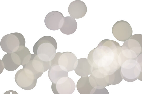 Una toma de cerca de una fondo abstracto de luces de navidad de diferentes colores en un fondo transparente. Desenfoque bokeh