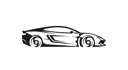 Fototapeta premium Sleek black sports car silhouette graphic emblem