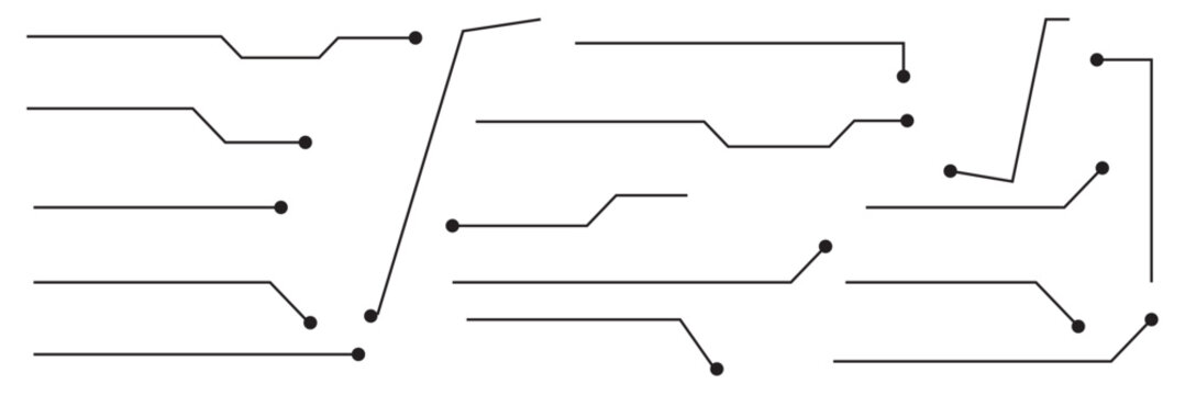 Callouts titles set. Digital callouts . Line callout label set. isolated on black background. Vector illustration. EPS 10