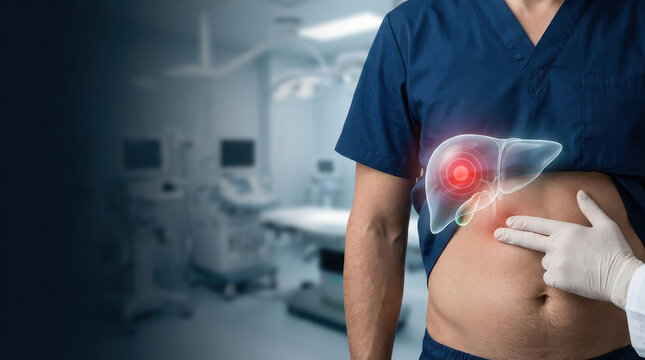 Abdominal pain localization liver abdominal pain localization liver abdomen medical healthcare patient doctor