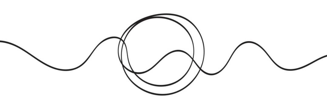 Hand-drawn scribbles of tangled intertwined lines in different shapes and size. editable line. adjusta ble stroke width on white background.