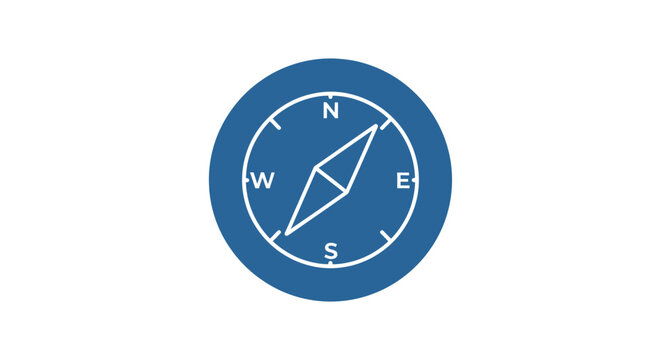 Blue Compass Navigation Tool Instrument.