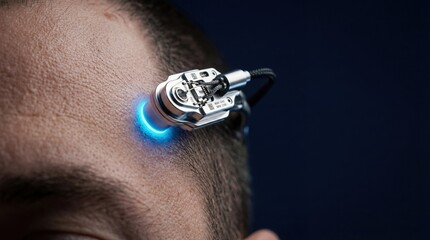 Fototapeta premium Innovative ai technology enhancing human capabilities in futuristic environments